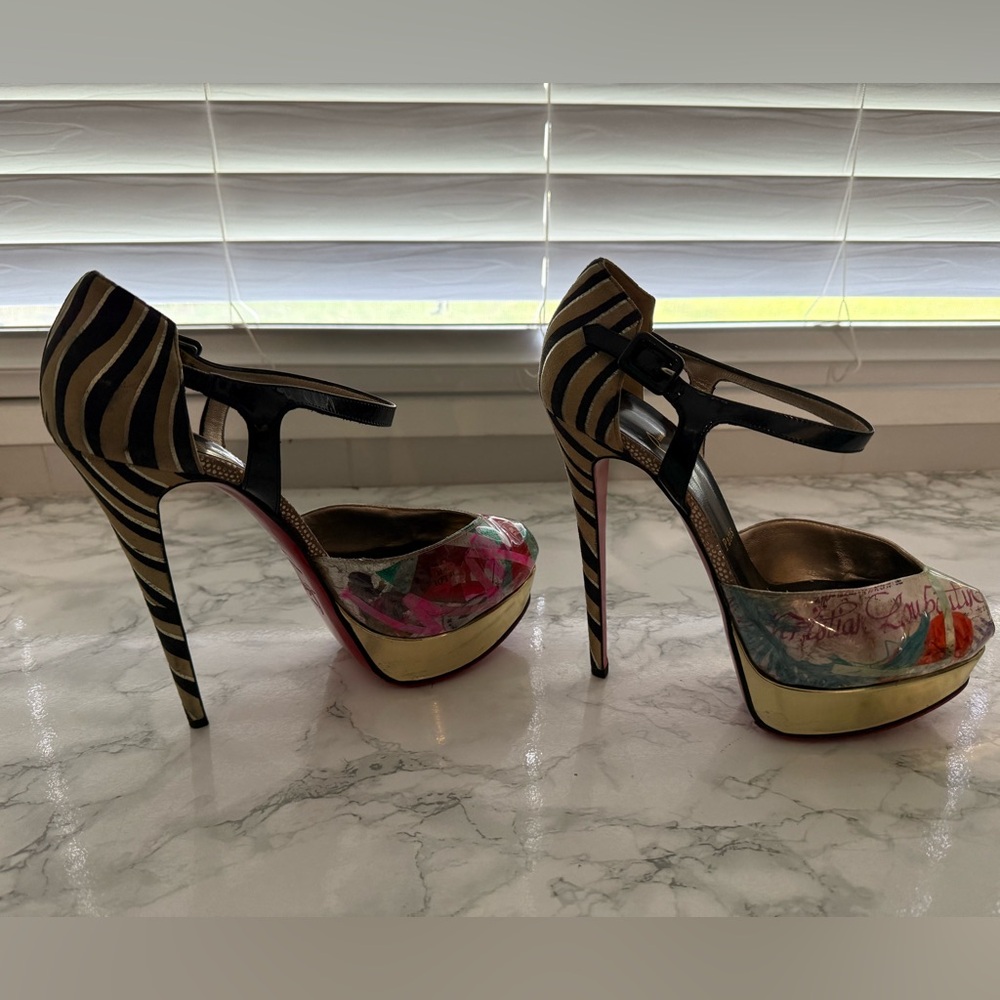 Christian Louboutin Artistic “Trash” Multicolor Heels - Picture 13 of 16